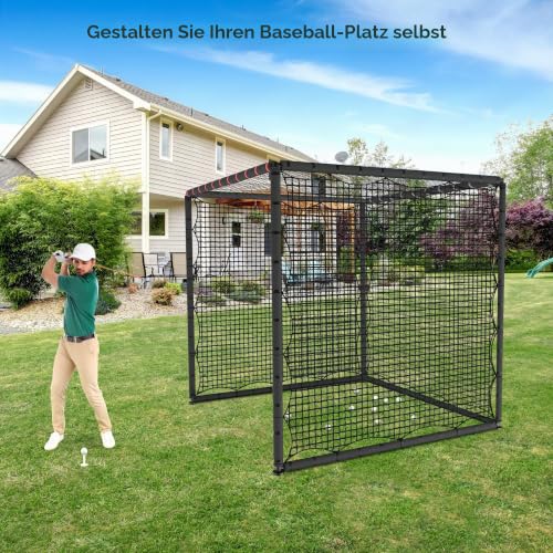 ORIENTOOLS Golf Übungszaunnetz 3mx3m/3mx4,5m/3mx6m, Polyester Golf-Übungsnetz Tragbares Golfnetz für Drinnen und Draußen, verstellbares Schutznetz mit Seil und Schnalle für Garten, und Innenbereich