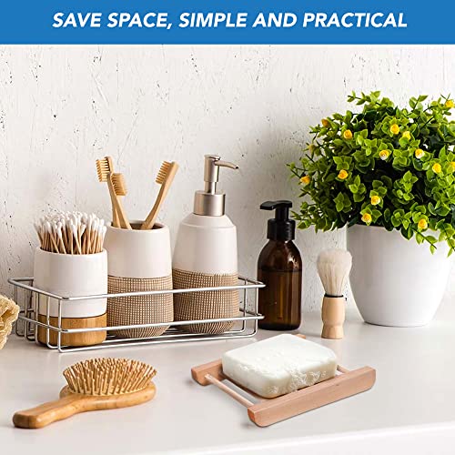 Rebearth Wood Soap Bar Dish Holder Handcrafted Stylish Square Tray | Self Draining | Keep Soap Dry | Shower Toilet Bathroom Kitchen Accessories Supplies| Container | Plastic Free | Reduce Waste 1 Pack #TOP4