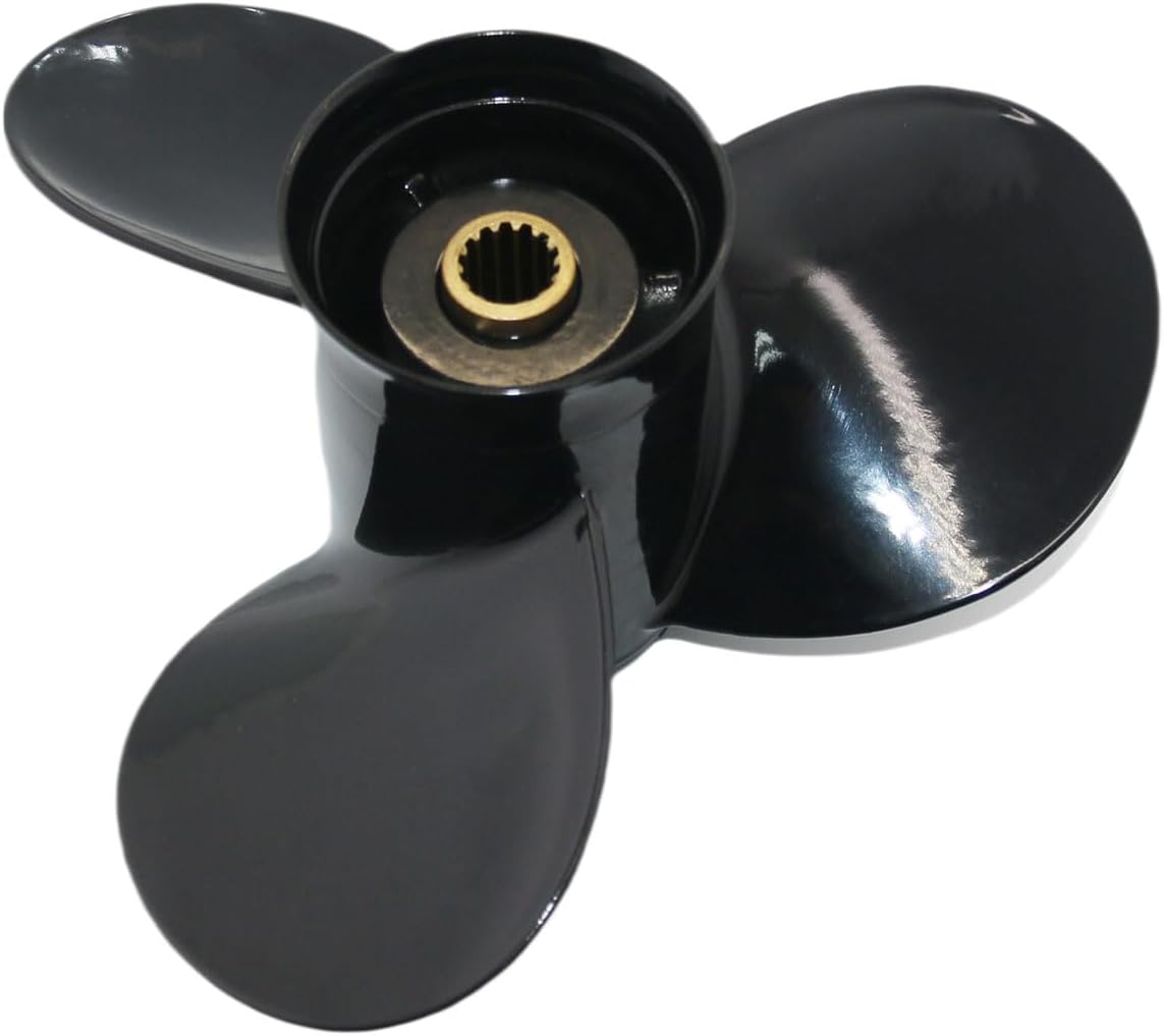 Boat Propeller 14 Spline for Tohatsu Nissan Mercury 9.9 12 15 18 20 HP Engines, 9.25x10 9.25x9 9.25x8 9.25x7 9.25x11 9.25x11.5 9.25x12 9.25x13 Pitch Aluminum Boat Outboard Motor Props, 3 Blades, RH