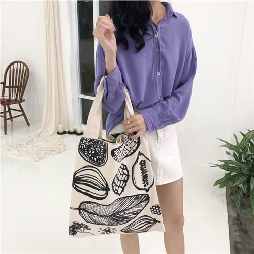 Women's canvas handbag, fashionable crossbody bag, shoulder bag with zipper, Kawaii casual canvas beach handbag3
