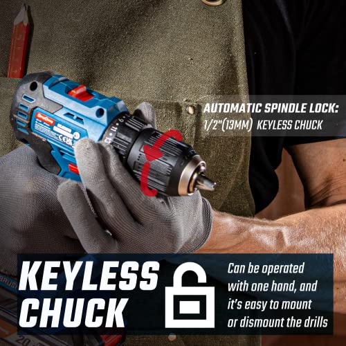 Dongcheng Cordless Drill Driver 20V Max,1/2” Keyless Chuck Brushless Power Drill (0-600/2000Rpm) With 42Pcs Drilling/Driver Kit, 2.0 Ah Li-Ion Battery And Fast Charger, Dcjz2050 #TOP5