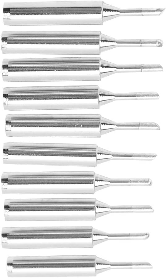 Solder Iron Tips, Replacement Soldering Tips, 10Pcs Solder Iron Tip, Brass Internal Heating Soldering Conical Tip 900M‑T‑2C