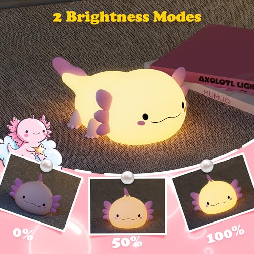 Lámpara de Noche Axolotl LED de Silicona Rosa miniatura 2