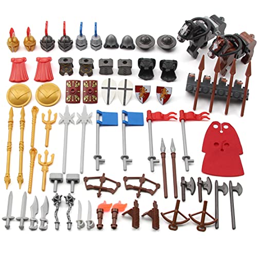 Feleph Medieval Weapons Pack For Knight Figures 10 Set Of Ancient Kingdom Military Soldier Castle Equipment And Armor Toy Set Block Accessories Kit Compatible With All Major Brand, 4 Years Old And Up #TOP1