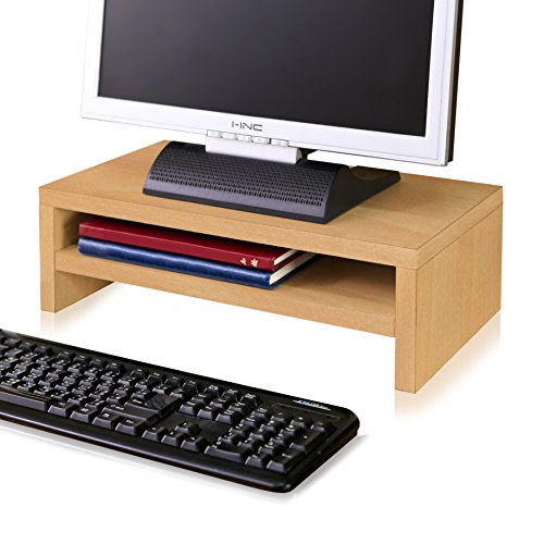 Way Basics 2-Tier Computer Monitor Stand, TV PC Laptop Shelf Risers, Desktop Storage Organizer, Natural (Tool-Free Assembly and Uniquely Crafted from Sustainable Non Toxic zBoard Paperboard)