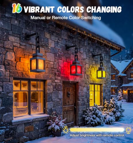 WNETONE Pixelated Lantern Night Light 2-Pack with Smart Timer, 16 Color RGB Retro Pixel Lamp, Rechargeable Cordless Wall Mount & Tabletop Decor Lights for Bedside Gaming Room, Ideal Gift — view 3