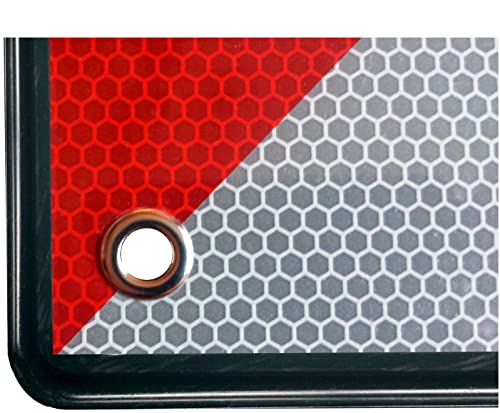 Miniatura 3 de Placa V20 Abs Flexible. Especial Portabicicletas Y Carga Saliente. 50 X 50 Cm. Plástico Abs Flexible, Señal V20 Perforada Homologada. Con Protección Anti Arañazos. Pack 1 Uds