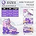 Nattork Adjustable Kids Ice Skates - 4 Size Adjustable Hockey Lace-Up Skates with Warm Plush Lining, Triple Safety Ankle Support, Stainless Steel Blades - Perfect for Boys and Girls Aged 3-12