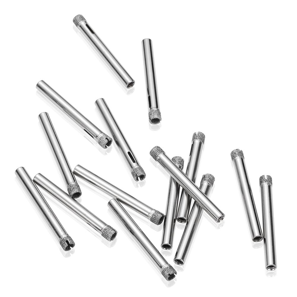 6mm Seghe a tazza Diamantate, Punte di Trapano Rivestito Diamantate, 15 pezzi Vetro Punte di Trapano Piastrella Trapano Ø6mm, per Vetro, Ceramica, Porcellana, Piastrelle di Ceramica