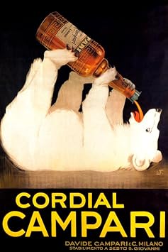Cordial Campari White Bear Drinking Alcohol Italia Italy Vintage Poster Reproduction 12 X 16 Image Size Paper