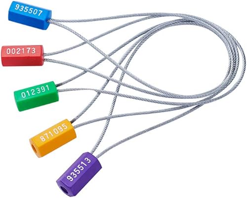 Miniatura 6 de Sellos de envío numerados de acero a prueba de manipulaciones, 50 unidades (5 colores) a prueba de manipulaciones, 50 unidades (5 colores) para