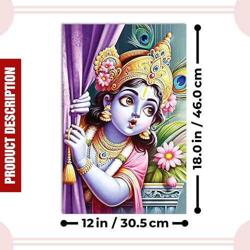 Image of Twinster Bal krishna Posters Photo for Pregnant Women, Baby Poster Self Adhesive (Size 45 cm by 30 cm) Pack of 1 (Design 11)