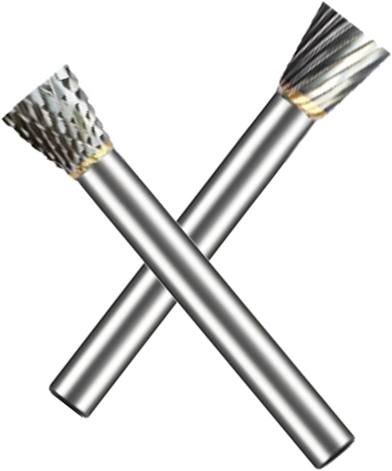 1/4" Shank 10mm Aluminum Cutting Burr, End Flat Cylindrical Shape Double/Single Cut Tungsten Carbide Burs for Rotary Tools, Drill (A/AX)