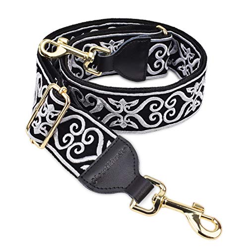 CLOUDMUSIC Handbag Strap Replacement Crossbody Strap Purse Strap For Women Girls(Silver Vintage)