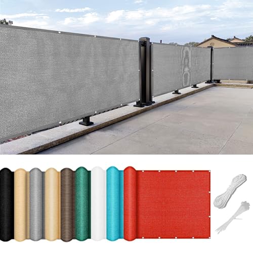 Brise Vue Balcon 190 x 525 cm Revêtement et Pare Vue de Balcon Pare-Soleil Brise-Vue avec Attaches de Câble, Facile a Poser pour Patio Extérieur Clôtures, Gris Clair