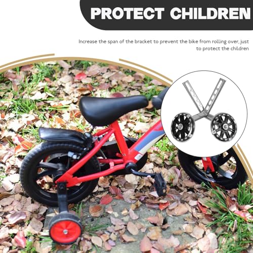 Ruedas de Entrenamiento para Bicicleta SOLUSTRE con Luces LED Intermitentes, Estabilizadores Resistentes al Desgaste y Reemplazables para Equilibrio y Aprendizaje en Bicicleta, Ruedas Auxiliares Negras de Repuesto miniatura 6