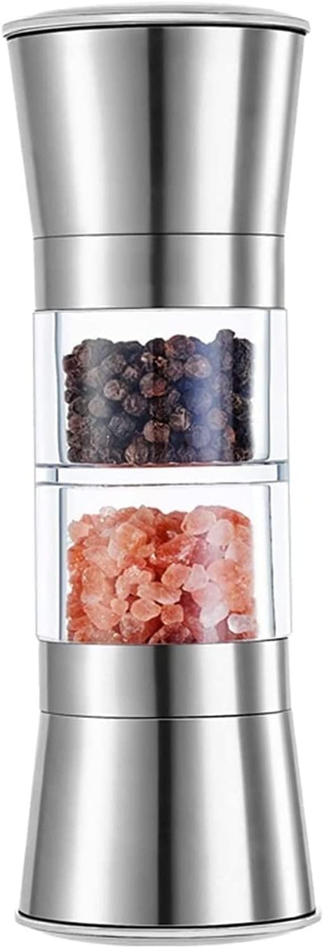 304 Stainless Steel Double-Ended Dual Purpose Pepper Grinder Household Manual Grinding jar for Seasoning(