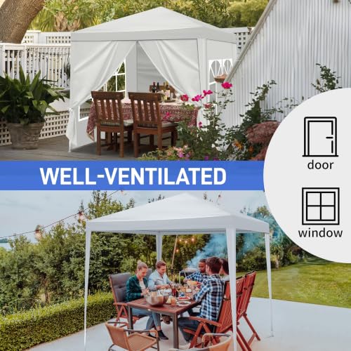 Trygoal 6.5x6.5FT Canopy Tent Outdoor Party Tent, White by Trygoal - Image 6