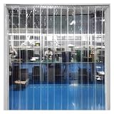 Vinyl-Türvorhang, transparent, mit Streifen, Glasladen, transparenter PVC-Vorhang, Restaurant, Lager (128 x 240 cm)