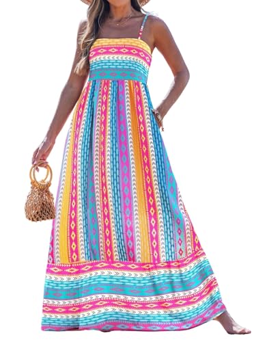 popvil Women Summer Maxi Dress 2026 Spaghetti Strap Long Beach