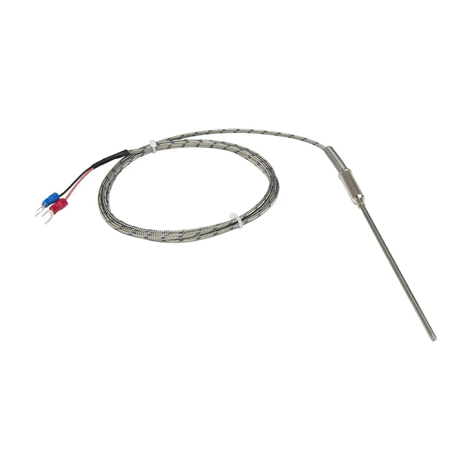 FTARP08 K J Type 1.5m Metal screening Cable 100mm Flexible Probe sheathed thermocouple Temperature Sensor WRNK-191(K 1mm Diameter)