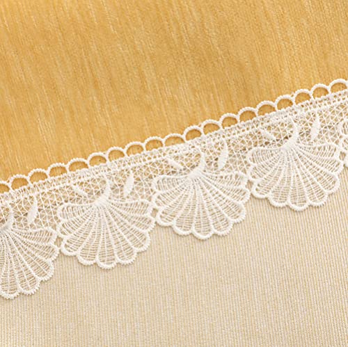 Xinmianfang Chenille Sofa Covers For 3 Cushion Couch, Luxury Solid Yellow Couch Cover With Lace Edge, Durable Furniture Protector Couch Cover Blanket Sofa Slipcovers For Pets Kids, 71" X 118" #TOP6