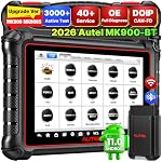 Autel Scanner MaxiCOM MK900BT, 2026 MK900-BT V2.0 Bidirectional Diagnostic Tool, 8in Up of MK900 MX900 MK808S MK808BT MX808S MK808Z, 3000+ Active Tests, 40+ Service, CAN-FD&DOIP, All System, FCA 11 OS