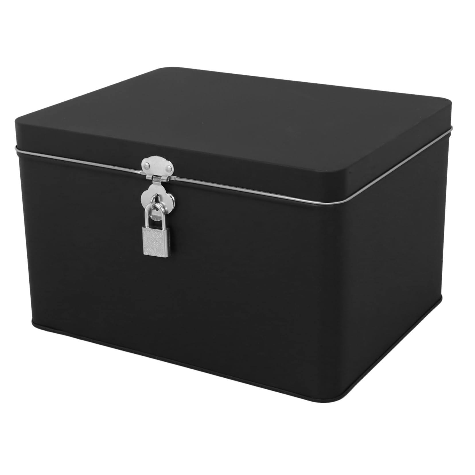 Amazon｜FRCOLOR ロック付きブリキ収納ボックス 蓋付きメタルケース