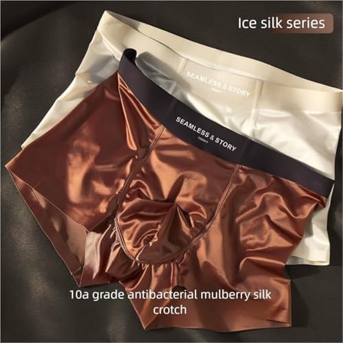 Elegant Silk Men's Ice Silk Underwear, Breathable Satin Trunks, Men's Boxer Briefs, Seamless Comfort2