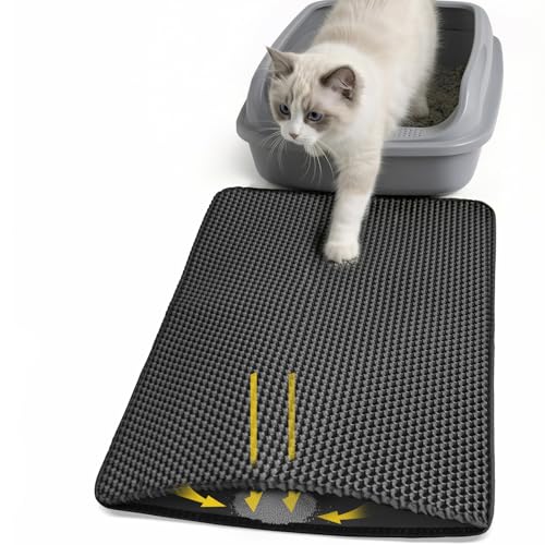 Cat Litter Mat 24x15 Inches, Honeycomb Double Layer Litter Trapping Mat, Waterproof Leakproof Urine Proof Cat Litter Box Mat for Cat Litter Box Area, Floor, Kitty Litter Rug - image 8