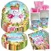 175 Pcs Aloha Tropical Flamingo Party Supplies Set - Serves 25, Hawaiian Luau Disposable Tableware, Includes Plates, Cups, Napkins, Forks, Spoons, Knives for Summer Beach Birthday Pool Decorations