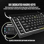Corsair K55 RGB PRO Membrane Wired Gaming Keyboard – IP42 Dust and Spill-Resistant – 6 Macro Keys with Elgato Integration – iCUE Compatible – QWERTY NA – PC, Mac, Xbox – Black - Image 4