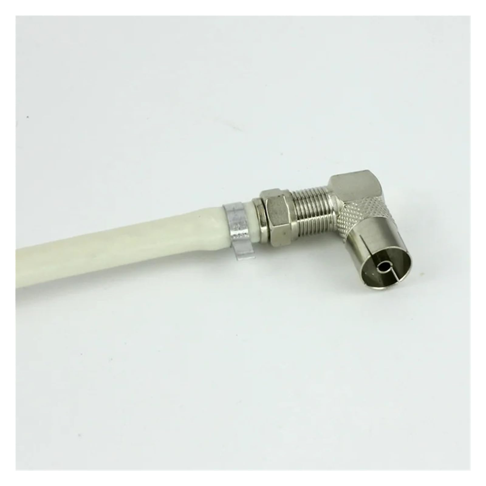 5 adattatori coassiali RF femmina F a IEC femmina, ad angolo retto di 90 gradi, 75 Ohm, nichelato, per antenna TV, cavo top box