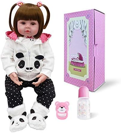 Pinky Lifelike 20Inch 50cm Lovely Reborn Baby Girl Dolls Realistic Looking Newborn Baby Doll Toddler Soft Vinyl Silicone Babies Birthday and Xmas Gift