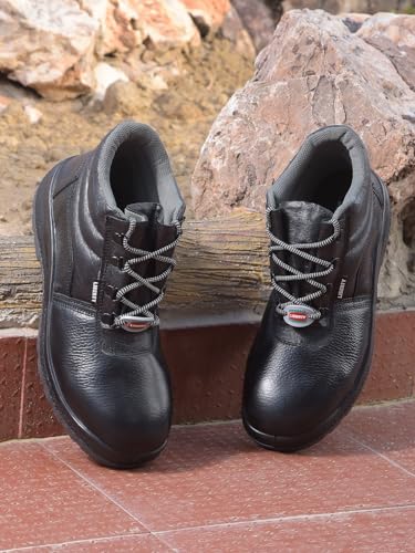 Image of Liberty Freedom SurakshaAC Men's High Ankle Safety Shoes: Daily Comfort and Long-Lasting Durability Safety Shoes for Men | Industrial Safety Shoes for Men | Safety Shoes for Men Stylish