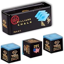 TigerProducts Tiger Pool cue Billiard Chalk - Blue - Pack of 3