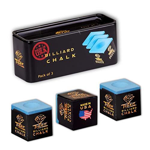 Tiger Pool Cue Billiard Chalk - Blue - Pack Of 3 #TOP2