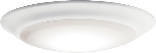 Kichler Gen I Downlight LED, montaje empotrado al techo de 7.5", luz interior regulable, 2700K, (7.5" x 1.5"), blanco, 43846WHLED27