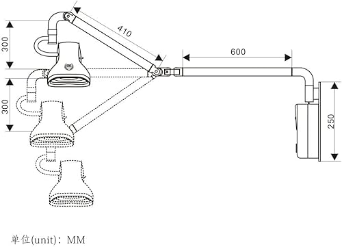 Miniatura 7 de DOC.ROYAL Lámpara de examen dental ajustable montada en la pared LED quirúrgica Shadowless Light KD-2021W-3