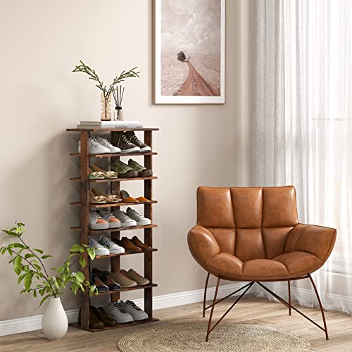 Tangkula-8-Tiers-Vertical-Shoe-Rack-Patented-Space-Saving-Corner-Shoe-Rack-for-14-Pairs-Narrow-Shoe-Rack-for-Front-Door-Entryway Tangkula 8 Tiers Vertical Shoe Rack Patented Space Saving Corner Shoe Rack for 14 Pairs Narrow Shoe Rack for Front Door Entryway