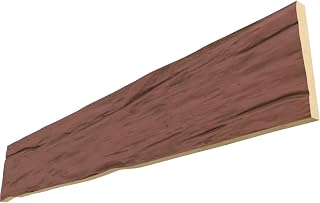 Ekena Millwork BMRWS1C0040X010X072RD 1-Sided Riverwood Endurathane Plank Faux Wood Beams, 6-in. L, Redwood