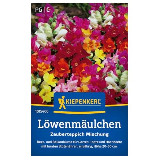 Kiepenkerl Löwenmäulchensamen Zauberteppich Mischung 1015400 - Einjährige Blumenmischung mit einer Wuchshöhe von 20 bis 30cm und Inhalt für 200 Pflanzen - Blumensamen, Saatgut