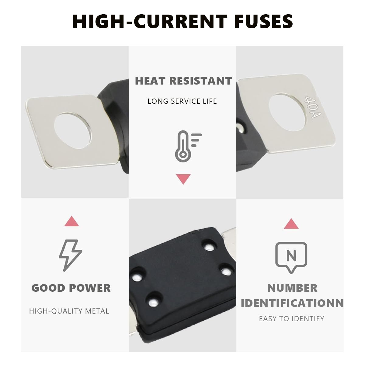 MEGA AMG Hight Current Fuses 3Pcs, 125Amp Bolt Mount High Current Protection for Car Vehicles Trucks Buses Caravans (125A)