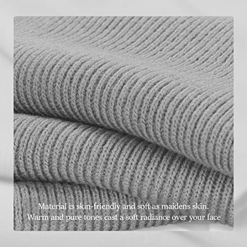 Hat Scarf Gloves Set Unisex Soft Wool with Long Scarf Shawl Double-Layers Beanie Touchscreen Gloves for Women and Men