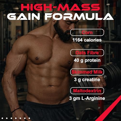 Image of Anabolic Mass Gainer, 2.5kg irish Chocolate | High Protein High Carbs, Added Vitamins, Probiotics & Enzymes, 40g Protein, 1164 Calories, 3g Creatine