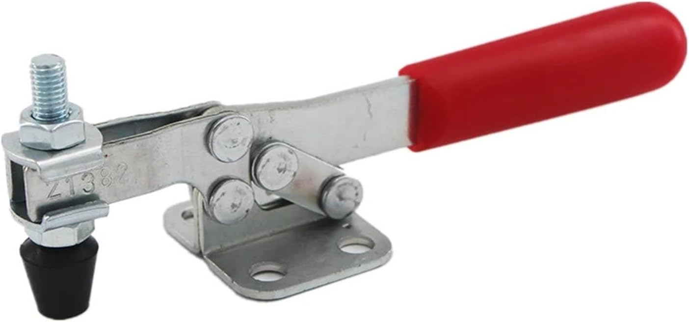 Quick Fixture Clamps 21382 Metal Horizontal Clamps Quick Release Hand Tool Toggle Clamp Rubber Cushion 200kgs/440lbs Holding Capacity
