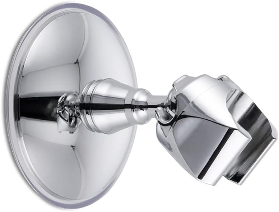 Support de pommeau douche universel réglable chromé sans perçage