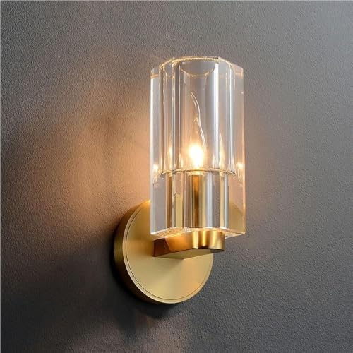 Applique murale cristal anti-éblouissement éclairage indirect chic cuivre