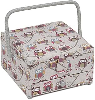 Hobby Gift Exclusive Large Sewing Box with Drawer, Hoot