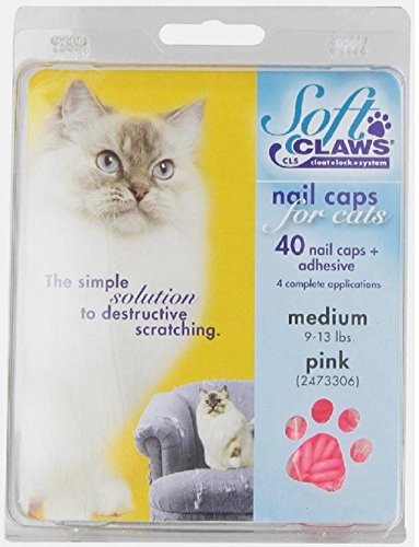 Soft Claws for Cats - CLS (Cleat Lock System), Size Medium, Color Pink by Soft Claws